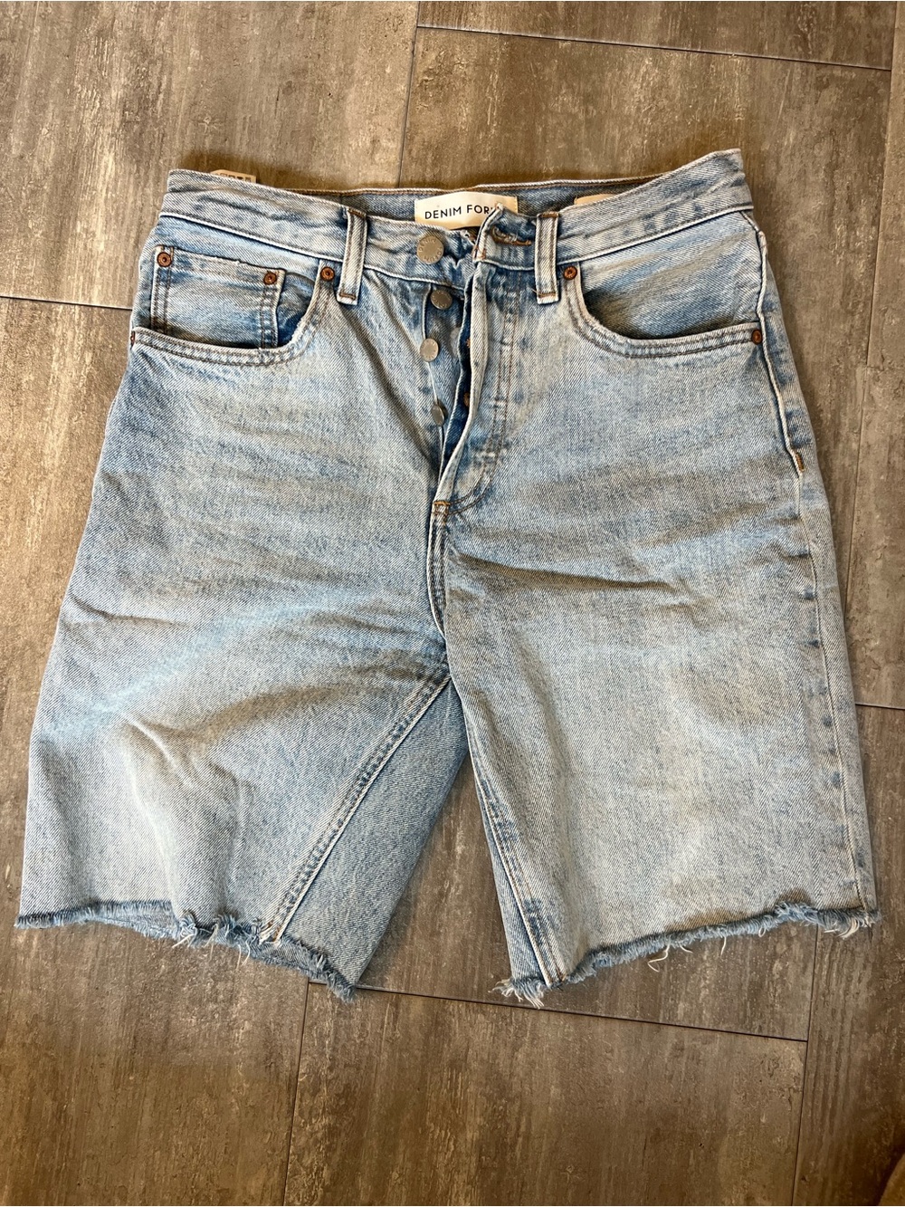 Denim Forum Light Blue High-Rise Denim Shorts